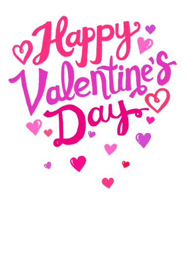 Happy Valentine Day Lettering Illustration Ecard Cover