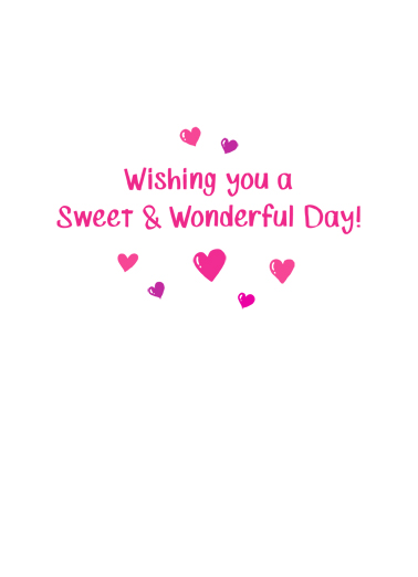 Happy Valentine Day Lettering Sweet Card Inside