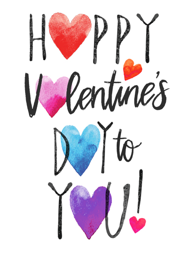 Happy Valentine's Hearts Lettering Card Cover