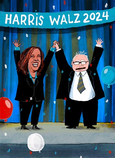 Harris Walz Scary Birthday Card Cover