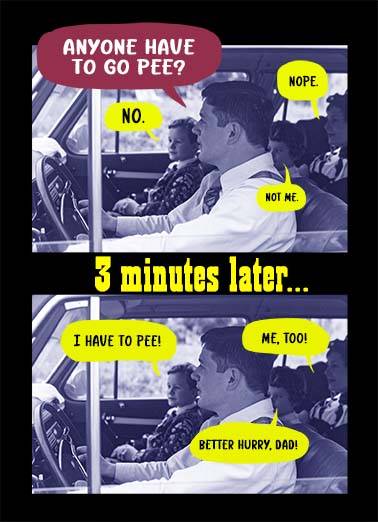 Have to Pee For Dad Ecard Cover