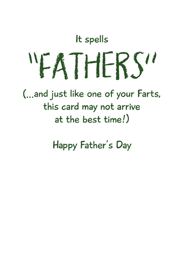 He Farts Belated Father's Day Ecard Inside