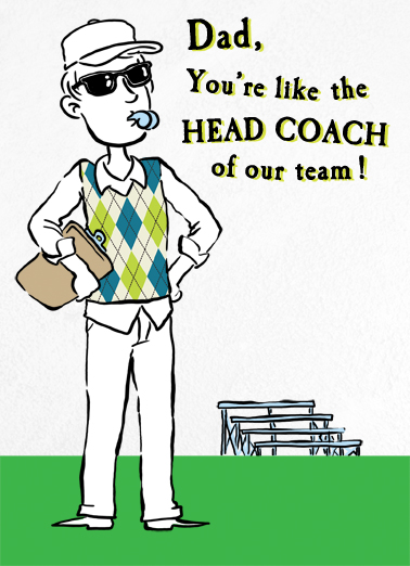 Head Coach Father's Day Card Cover