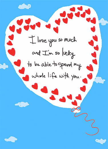 Heart Balloon Romantic Card Cover