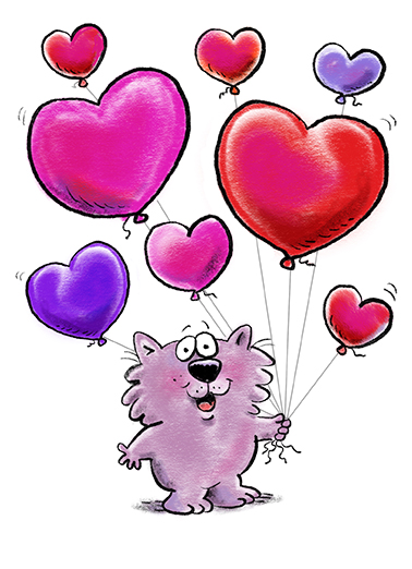 Heart Shaped Balloons Valentine's Day Card Cover