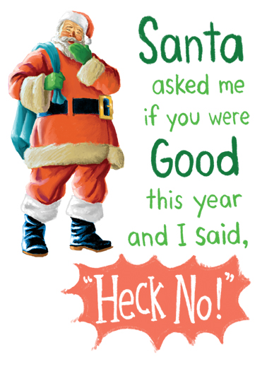 Heck No Xmas - Funny Christmas Card to personalize and send.