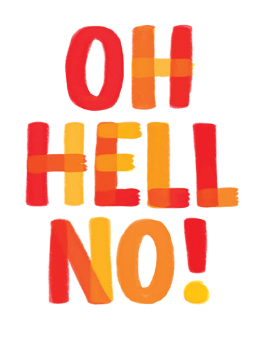 Hell No Lettering Card Cover