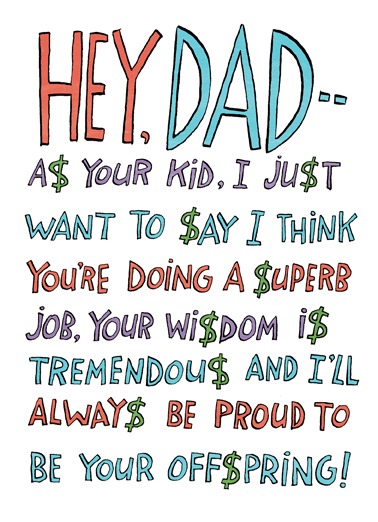 Hey Dad 5x7 greeting Ecard Cover