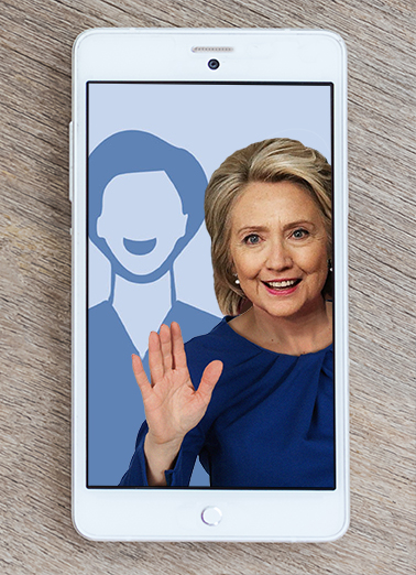 Hillary Clinton Selfie Add Your Photo Ecard Cover
