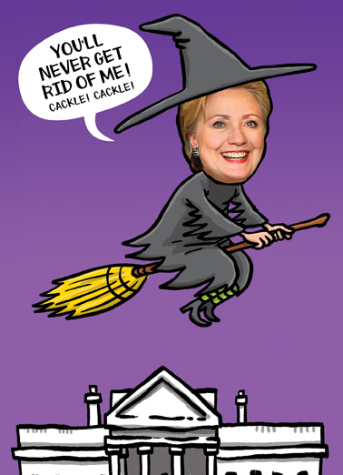 Hillary Witch Halloween Card Cover