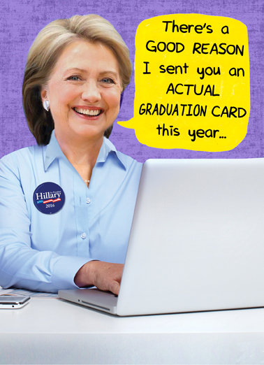 Hillary on Computer Grad Graduation Card Cover