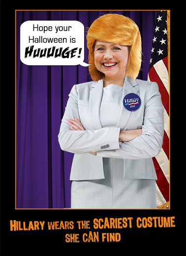 Hillary's Costume Halloween Card Cover