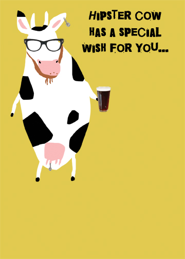 Hipster Cow All Card Cover