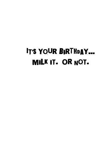 Hipster Cow 5x7 greeting Card Inside