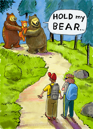 Hold My Bear Humorous Ecard Cover