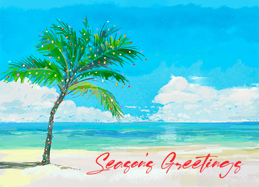 Holiday Beach Christmas Card Cover