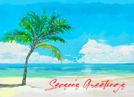 Holiday Beach Christmas Ecard Cover