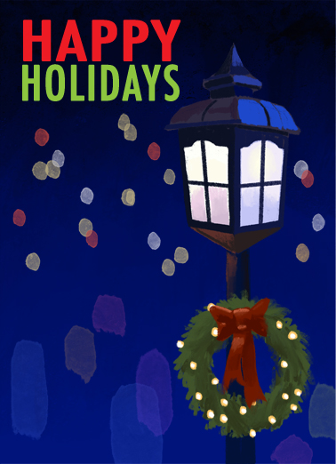 Holiday Lamp Christmas Card Cover