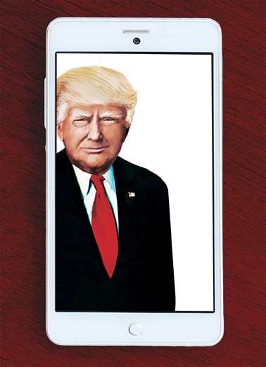 Holiday Trump Selfie 5x7 greeting Card Cover