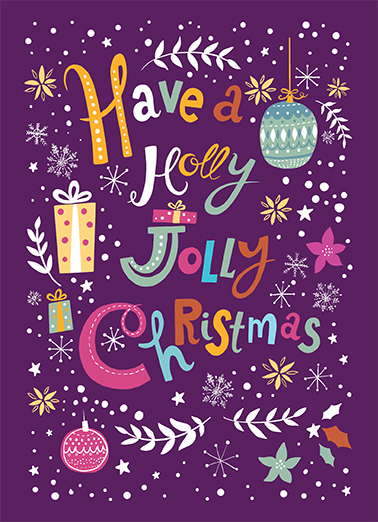 Holly Jolly Lettering Ecard Cover