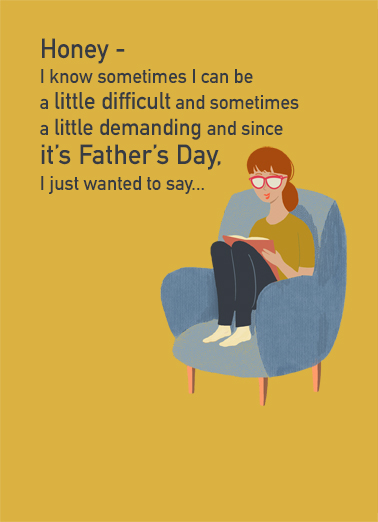 Honey Sometimes Father's Day Card Cover