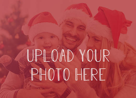 Horizontal Christmas Upload Add Your Photo Card Cover