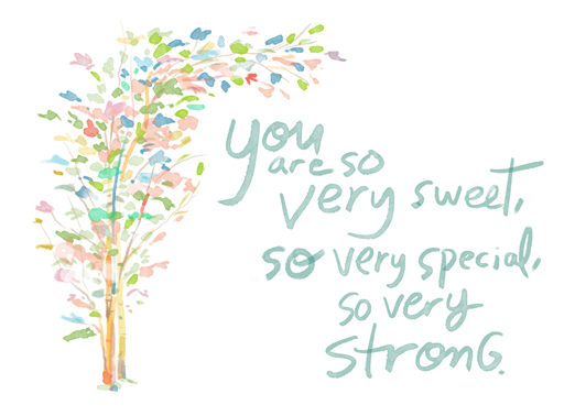 Horizontal Watercolor Tree  Card Cover