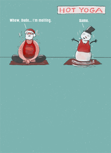 Hot Yoga Santa Christmas Ecard Cover