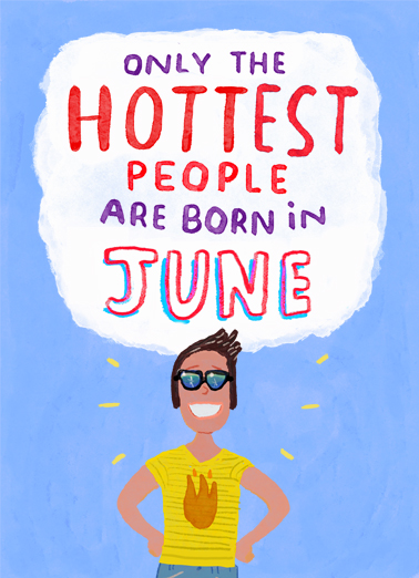 Hottest in June June Birthday Card Cover