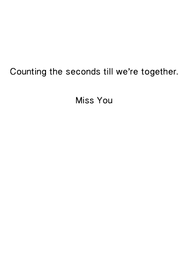 Hourglass Miss You Ecard Inside