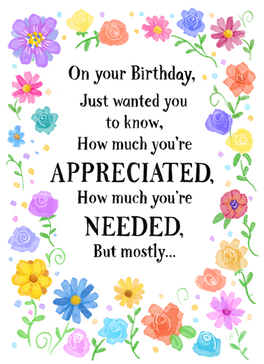 How Much You're Loved BDAY Flowers Ecard Cover