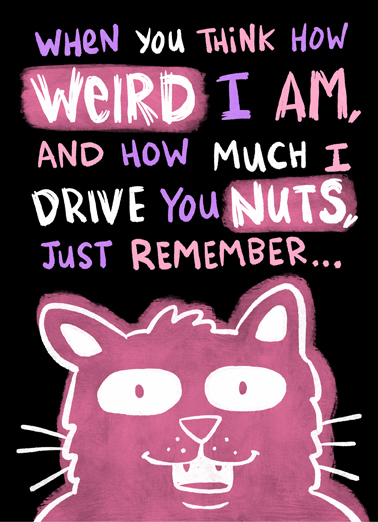 How Weird I Am Lettering Ecard Cover