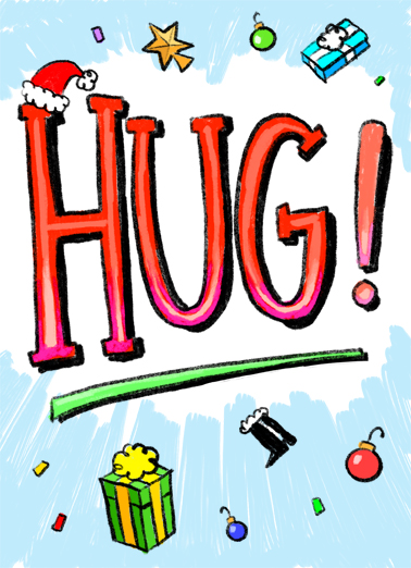 Hug From Me XMAS Christmas Wishes Card Cover