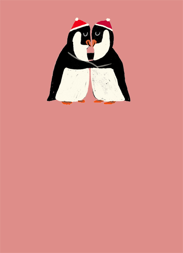 Hugging Penguins For Wife Ecard Cover