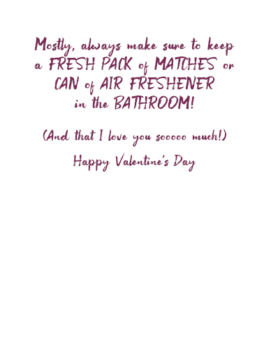 Husband Air Freshener Valentine's Day Card Inside