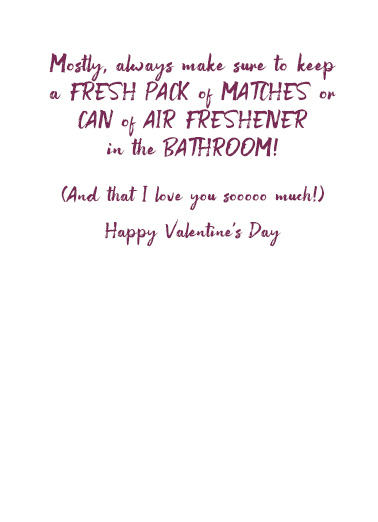 Husband Air Freshener Valentine's Day Ecard Inside