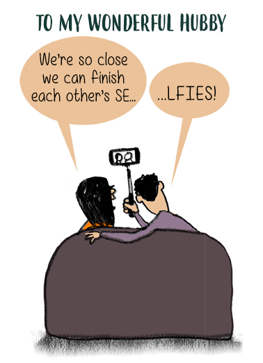 Husband Selfie From Wife Ecard Cover