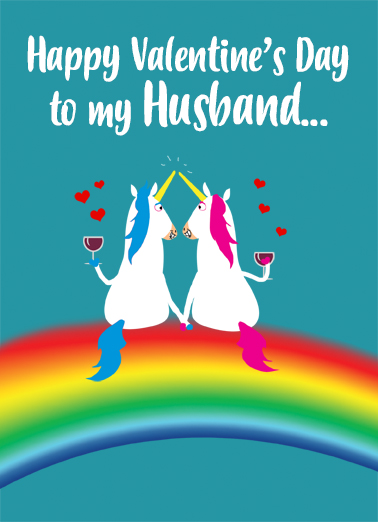 Husband Unicorn Valentine's Day Ecard Cover