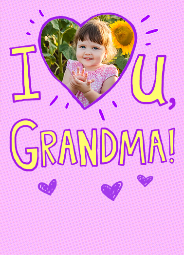 I Heart U md For Grandma Card Cover