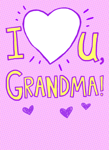 I Heart U md For Grandma Card Cover