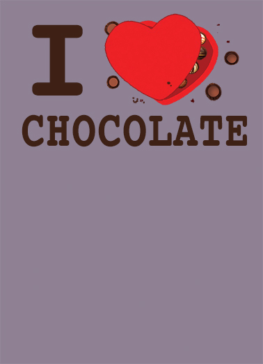 I Love Chocolate 5x7 greeting Ecard Cover