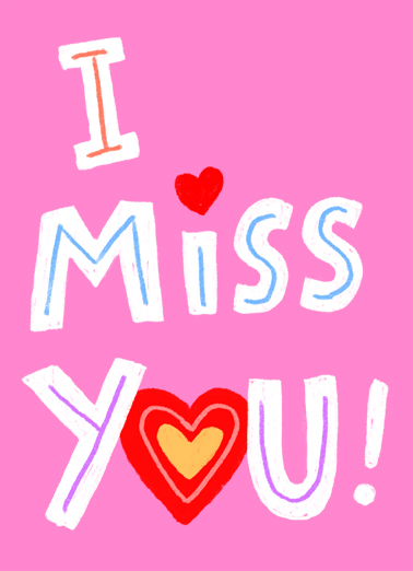 I Miss You LOVE Love Card Cover