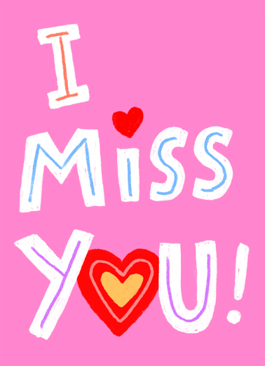 I Miss You LOVE Cartoons Ecard Cover