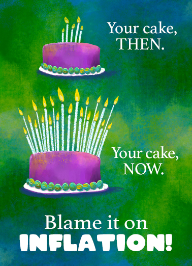 Inflation Explained Cake Ecard Cover