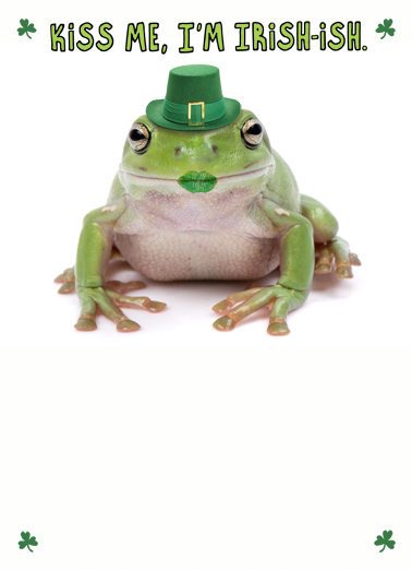 Irish Frog St. Patrick's Day Card Cover
