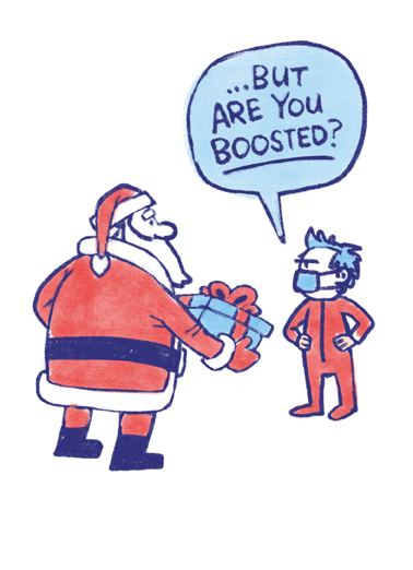 Is Santa Boosted Santa Card Cover