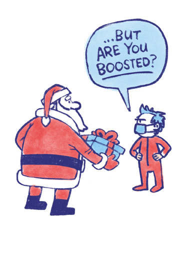 Is Santa Boosted Santa Ecard Cover