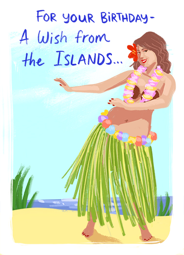 Island Wish Summer Birthday Card Cover