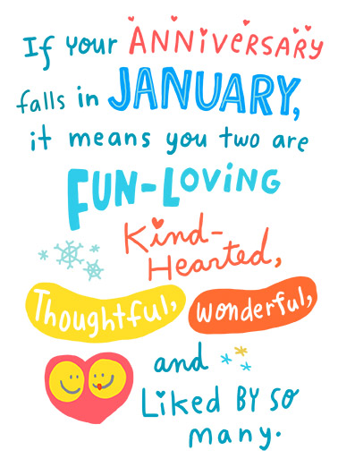 January Anniversary Anniversary Ecard Cover