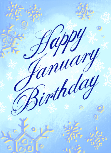 January Birthday Winter  Card Cover